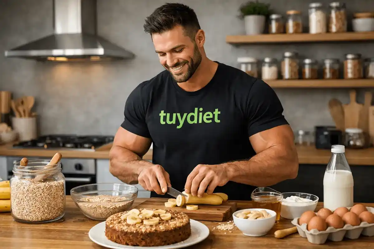 کیک رژیمی با جو دوسر و موز-توی دایت